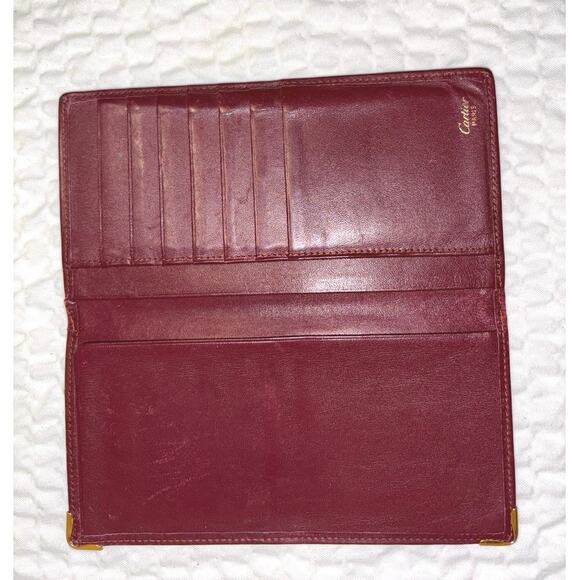 Must de Cartier Bifold Burgundy Leather Wallet - Picture 3 of 4